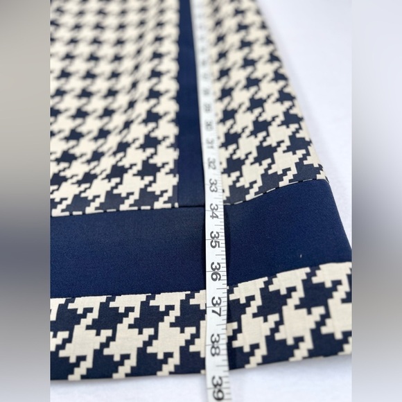 ALEX MARIE Sleeveless Navy Beige Houndstooth Midi Dress Size 4 Career Fall‎ - Picture 13 of 13